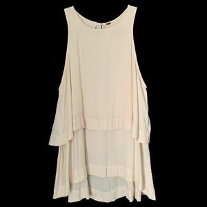 Free People Cream Layered Flowy Tank Top